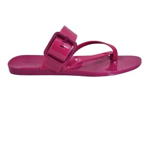 Veronica Beard Salva Jelly Sandals Flats Thong Sandals Pink Orchid Womens 11